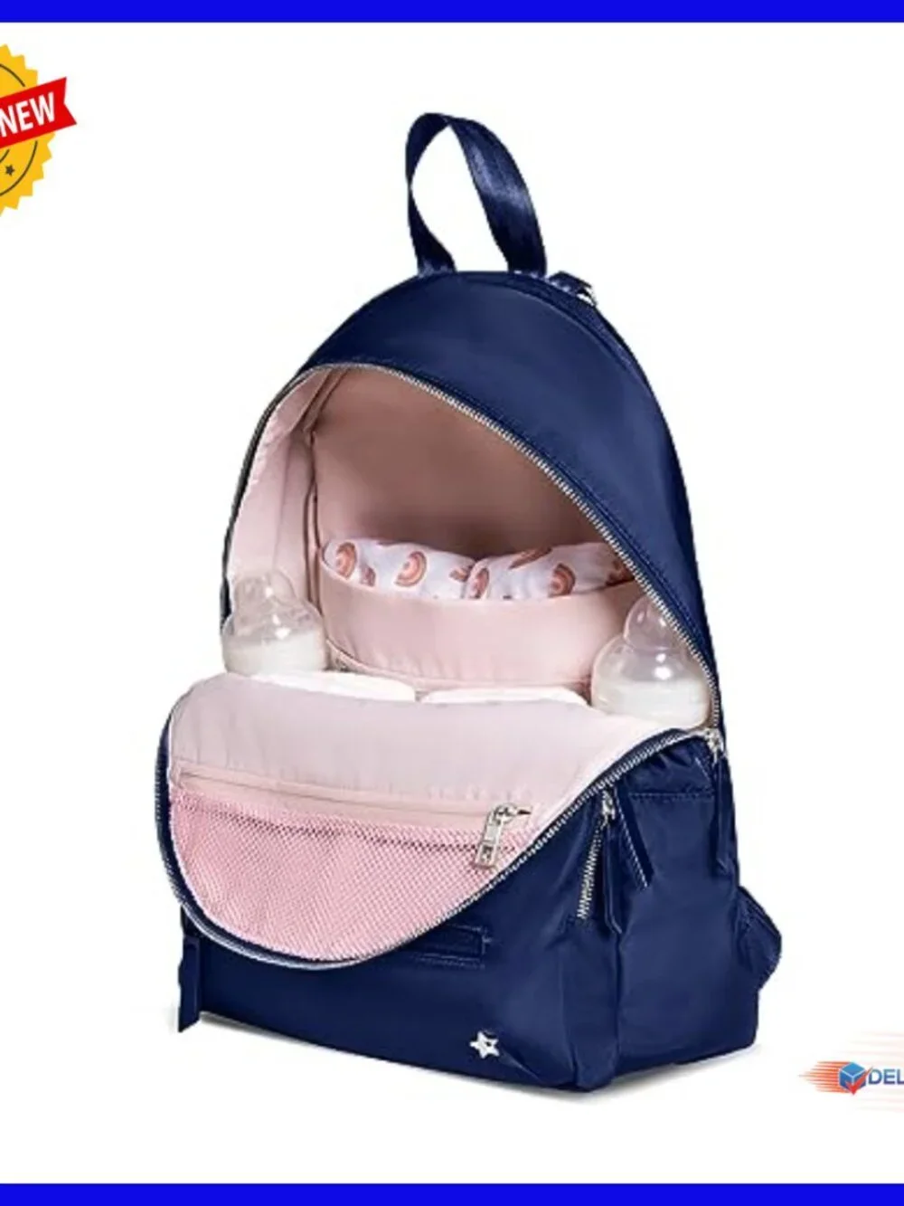 Large Diaper Backpack with Changing Pad, 11 Pockets, Insulated Bottle Holders